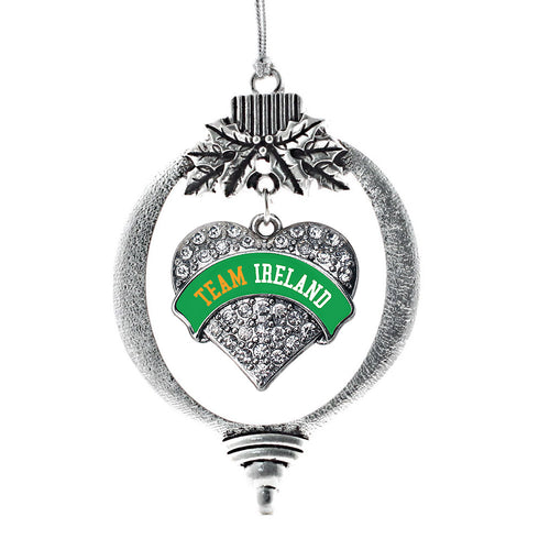 Team Ireland Pave Heart Charm Christmas / Holiday Ornament