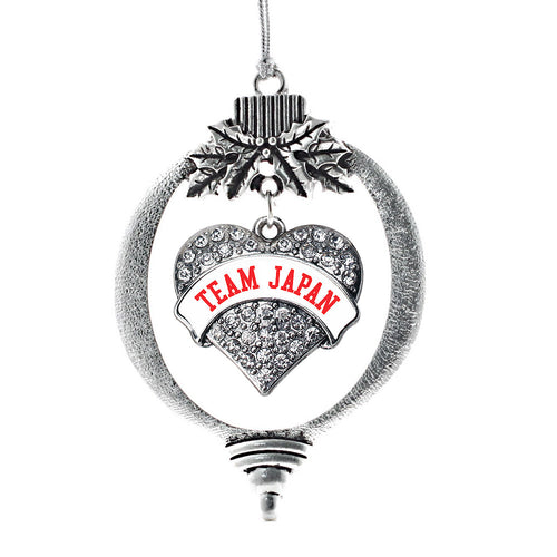 Team Japan Pave Heart Charm Christmas / Holiday Ornament