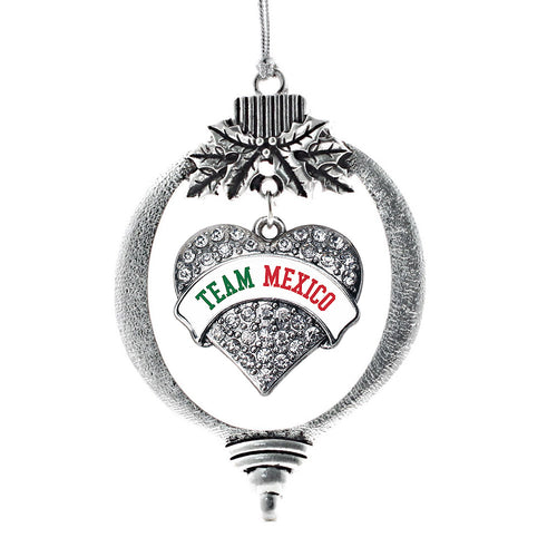 Team Mexico Pave Heart Charm Christmas / Holiday Ornament