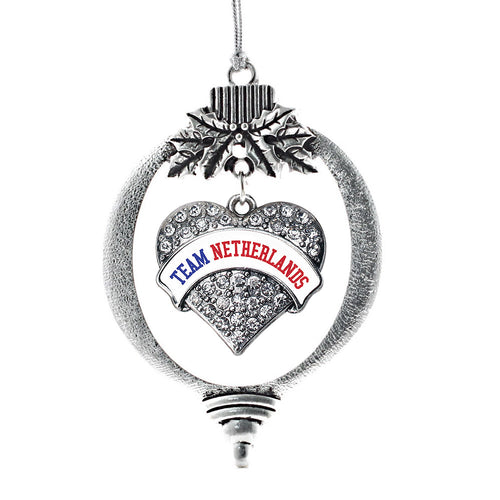 Team Netherlands Pave Heart Charm Christmas / Holiday Ornament