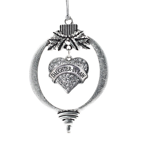Daughter in Law Crystal Pave Heart Charm Christmas / Holiday Ornament