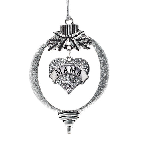 Mama Crystal Pave Heart Charm Christmas / Holiday Ornament