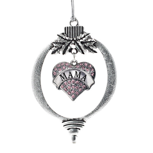 Mama Pink Pave Heart Charm Christmas / Holiday Ornament