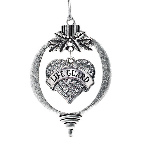Life Guard Pave Heart Charm Christmas / Holiday Ornament