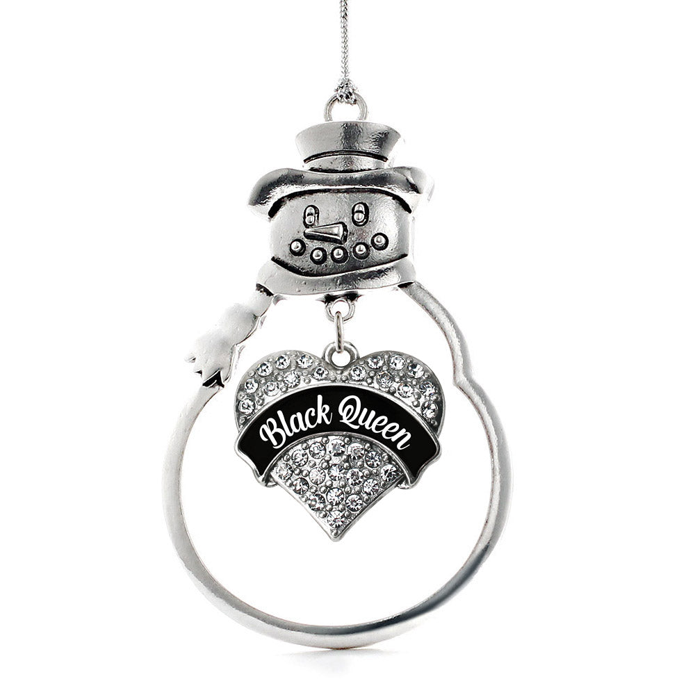 Black Queen Pave Heart Charm Christmas / Holiday Ornament