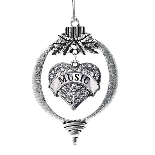 Music Pave Heart Charm Christmas / Holiday Ornament