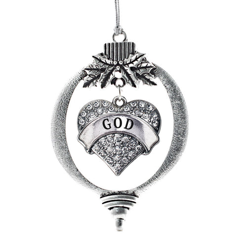 God Pave Heart Charm Christmas / Holiday Ornament