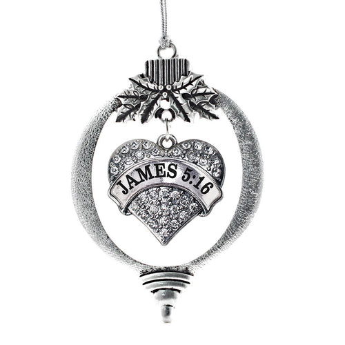 James 5:16 Pave Heart Charm Christmas / Holiday Ornament
