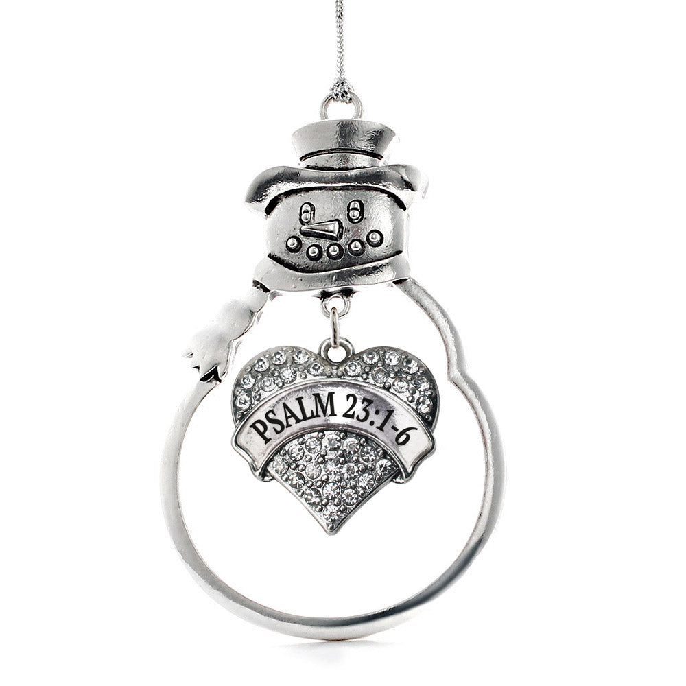 Psalm 23:1-6 Pave Heart Charm Christmas / Holiday Ornament