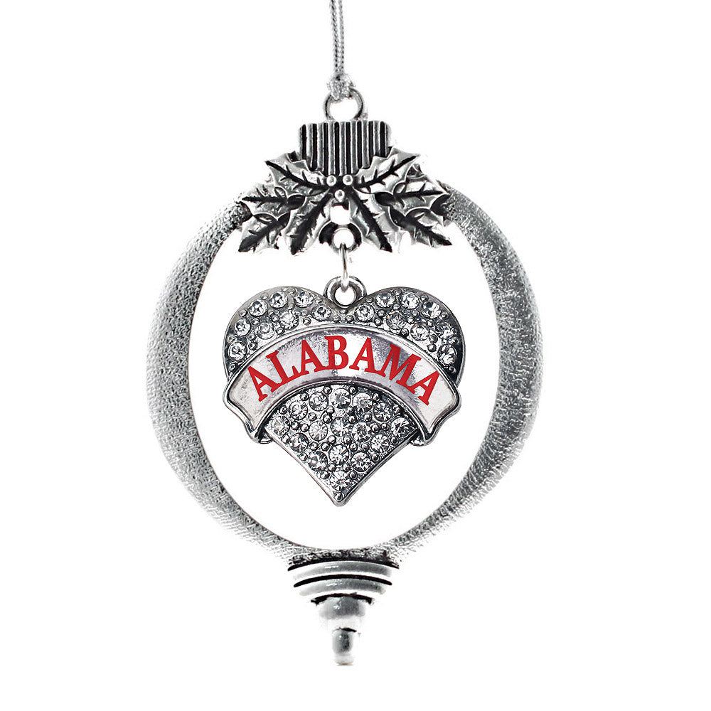 Alabama Pave Heart Charm Christmas / Holiday Ornament