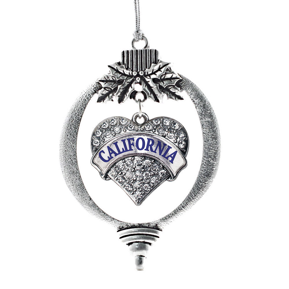 California Pave Heart Charm Christmas / Holiday Ornament