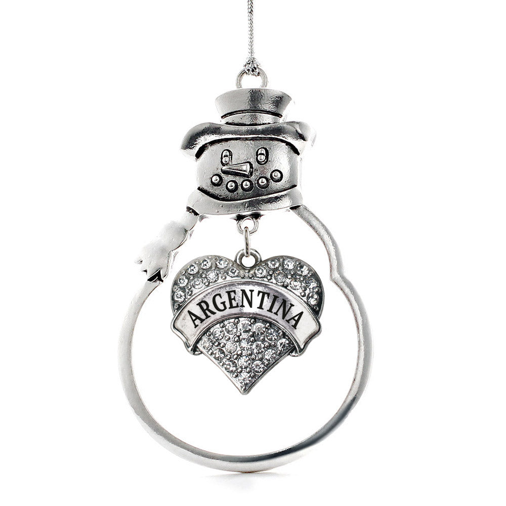 Argentina Pave Heart Charm Christmas / Holiday Ornament