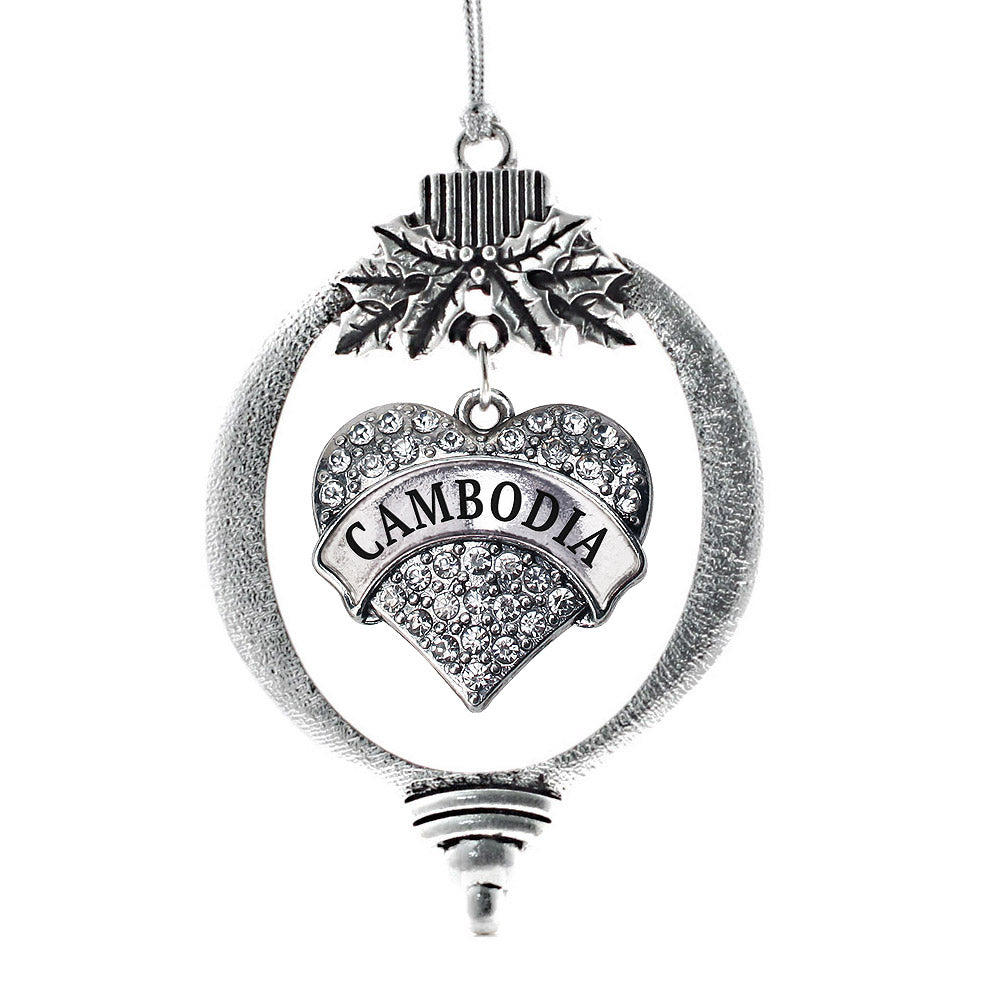 Cambodia Pave Heart Charm Christmas / Holiday Ornament
