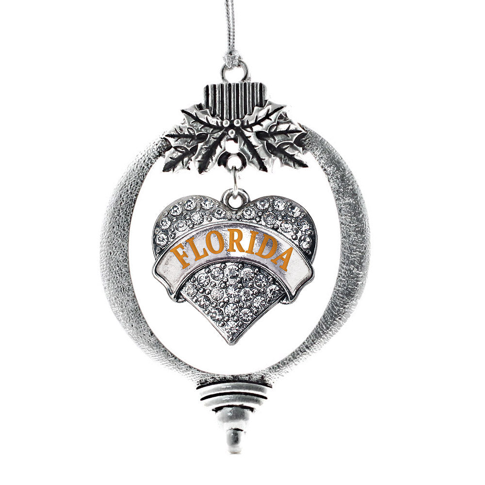 Florida Pave Heart Charm Christmas / Holiday Ornament