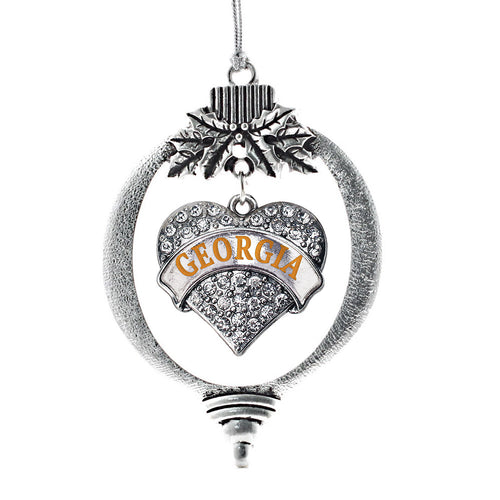 Georgia Pave Heart Charm Christmas / Holiday Ornament