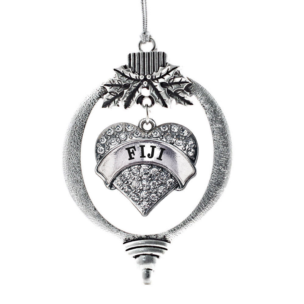 Fiji Pave Heart Charm Christmas / Holiday Ornament