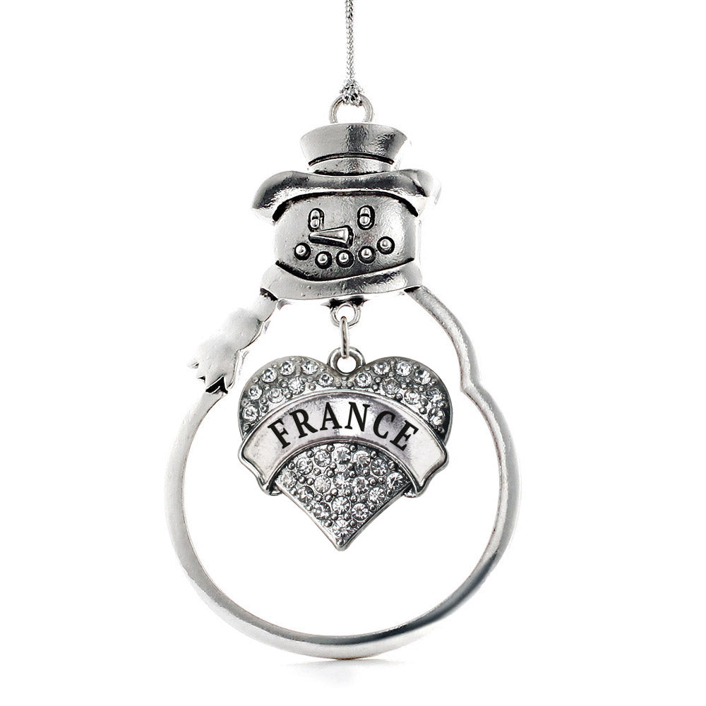 France Pave Heart Charm Christmas / Holiday Ornament