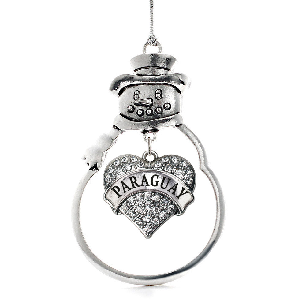 Paraguay Pave Heart Charm Christmas / Holiday Ornament