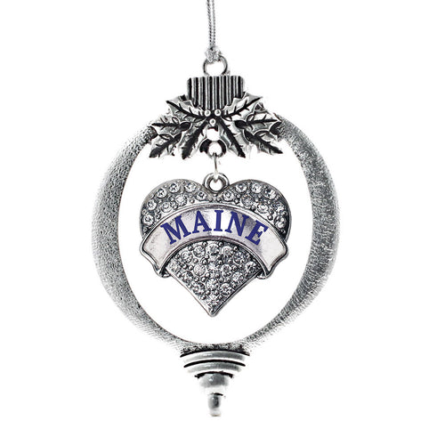 Maine Pave Heart Charm Christmas / Holiday Ornament