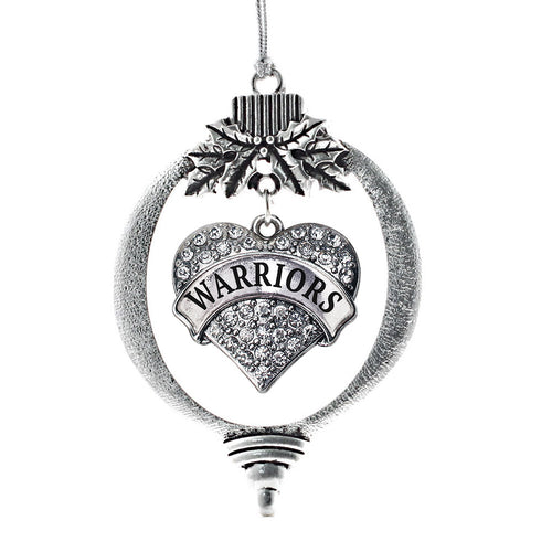 Warriors Pave Heart Charm Christmas / Holiday Ornament