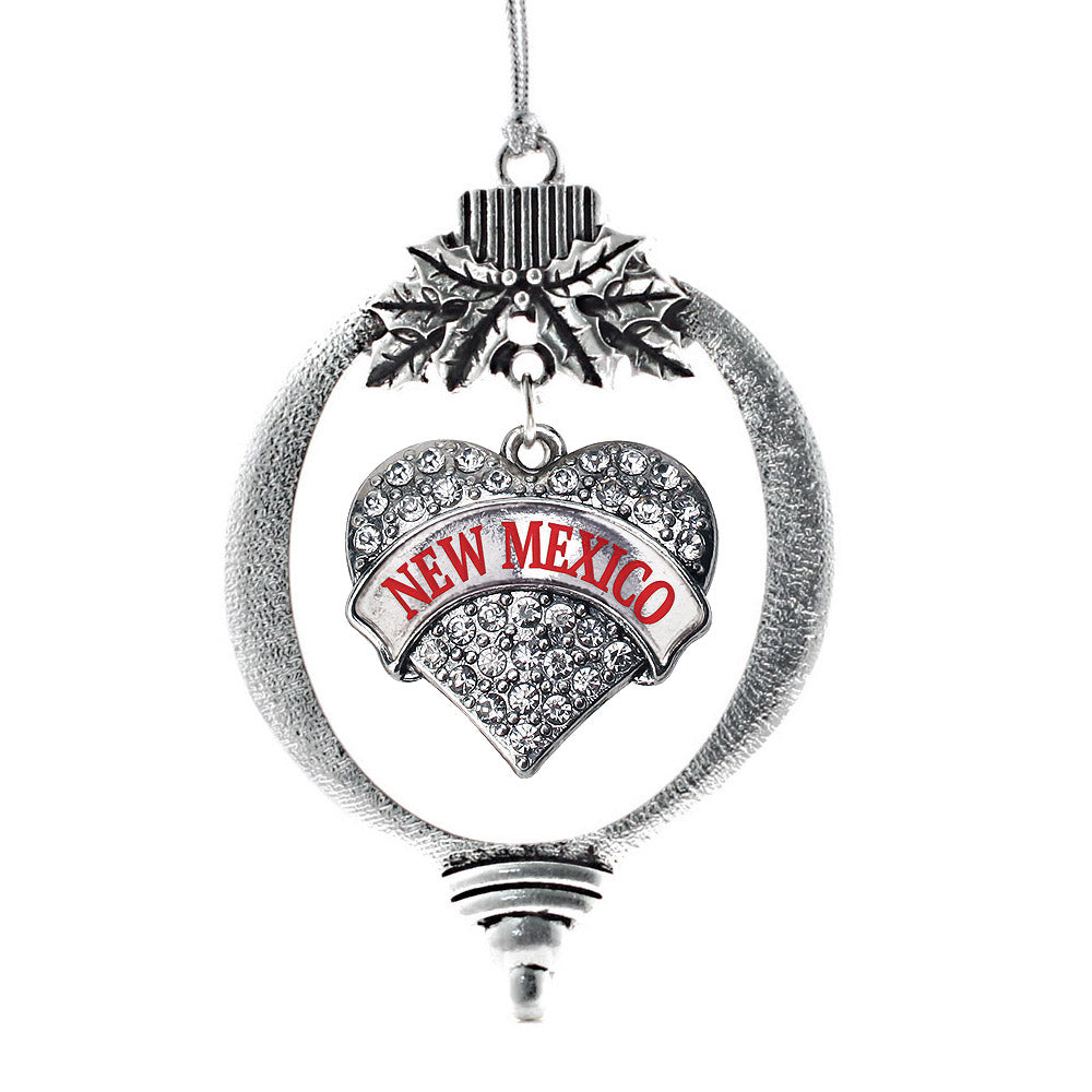 New Mexico Pave Heart Charm Christmas / Holiday Ornament