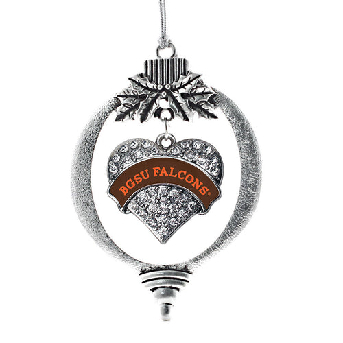 BGSU Falcons Pave Heart Charm Christmas / Holiday Ornament