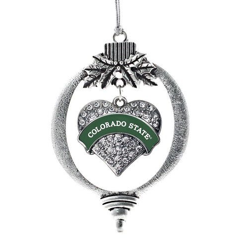 Colorado State University Pave Heart Charm Christmas / Holiday Ornament