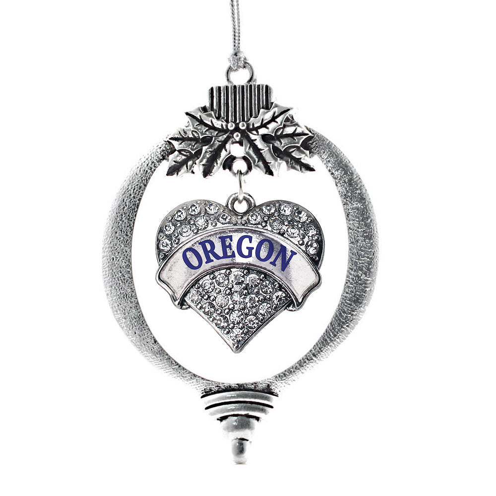 Oregon Pave Heart Charm Christmas / Holiday Ornament