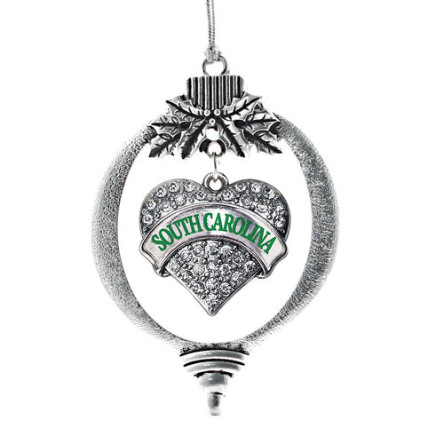 South Carolina Pave Heart Charm Christmas / Holiday Ornament