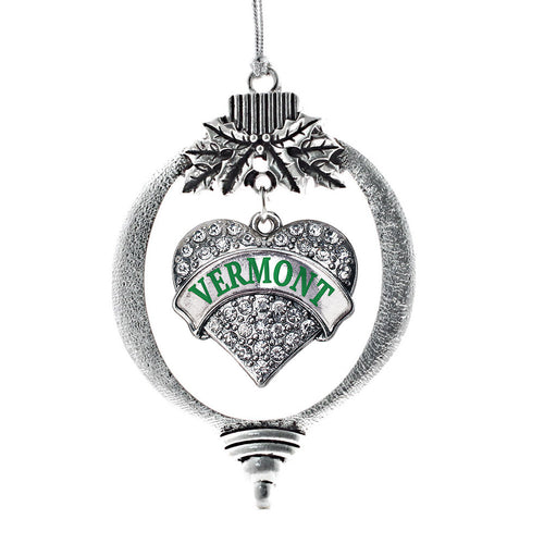 Vermont Pave Heart Charm Christmas / Holiday Ornament