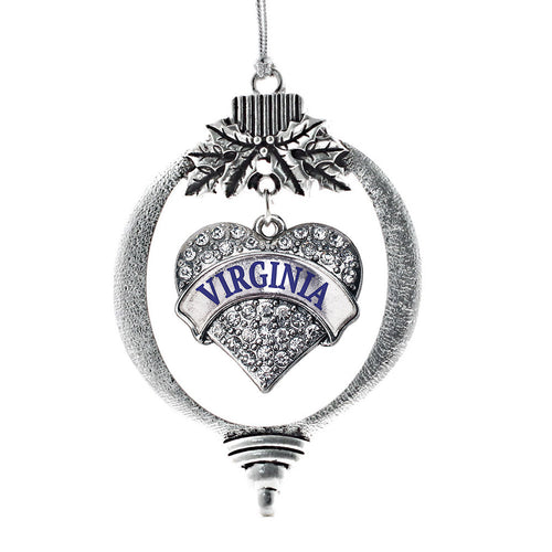 Virginia Pave Heart Charm Christmas / Holiday Ornament