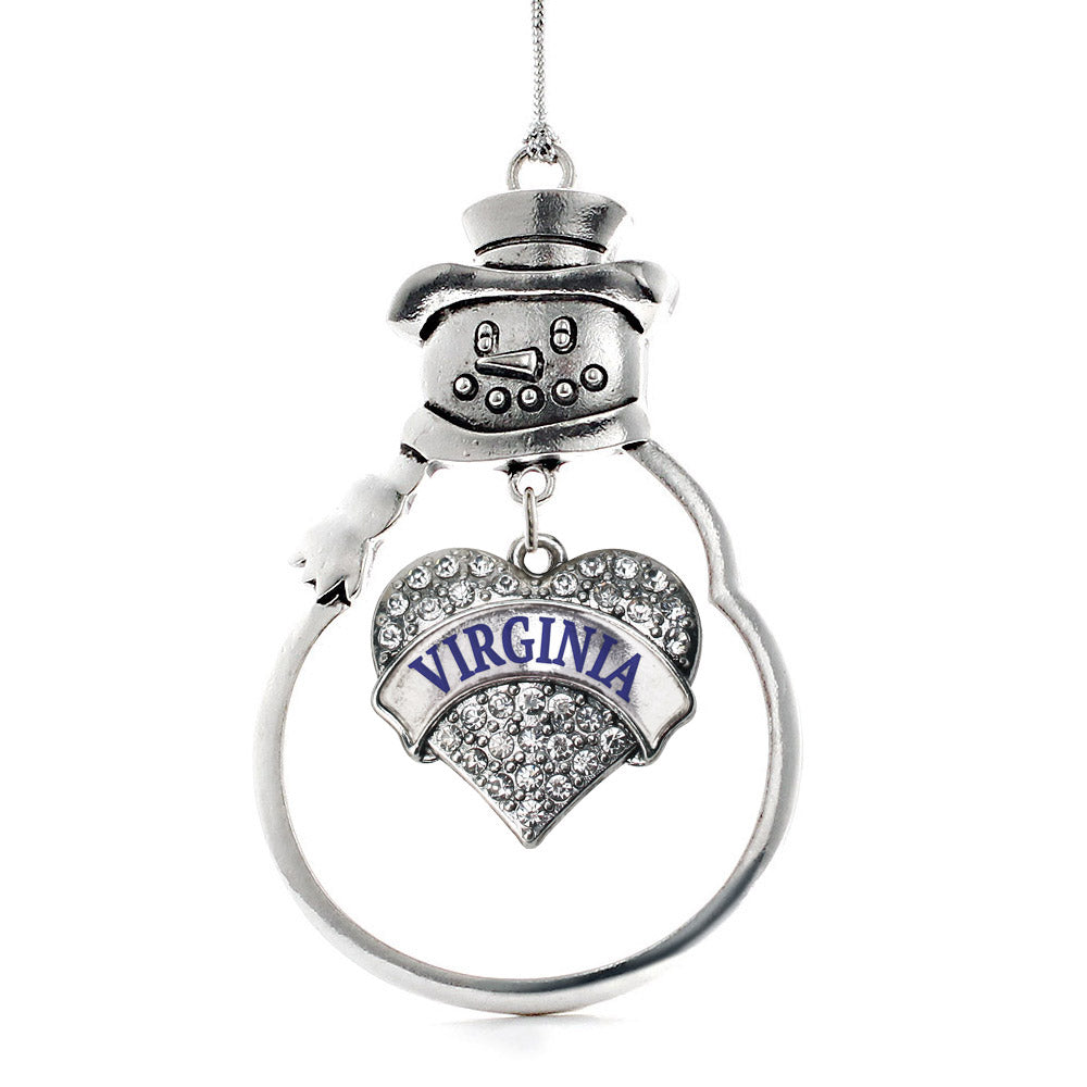Virginia Pave Heart Charm Christmas / Holiday Ornament