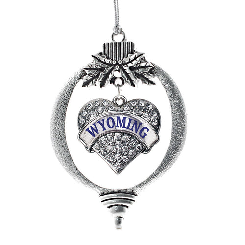 Wyoming Pave Heart Charm Christmas / Holiday Ornament