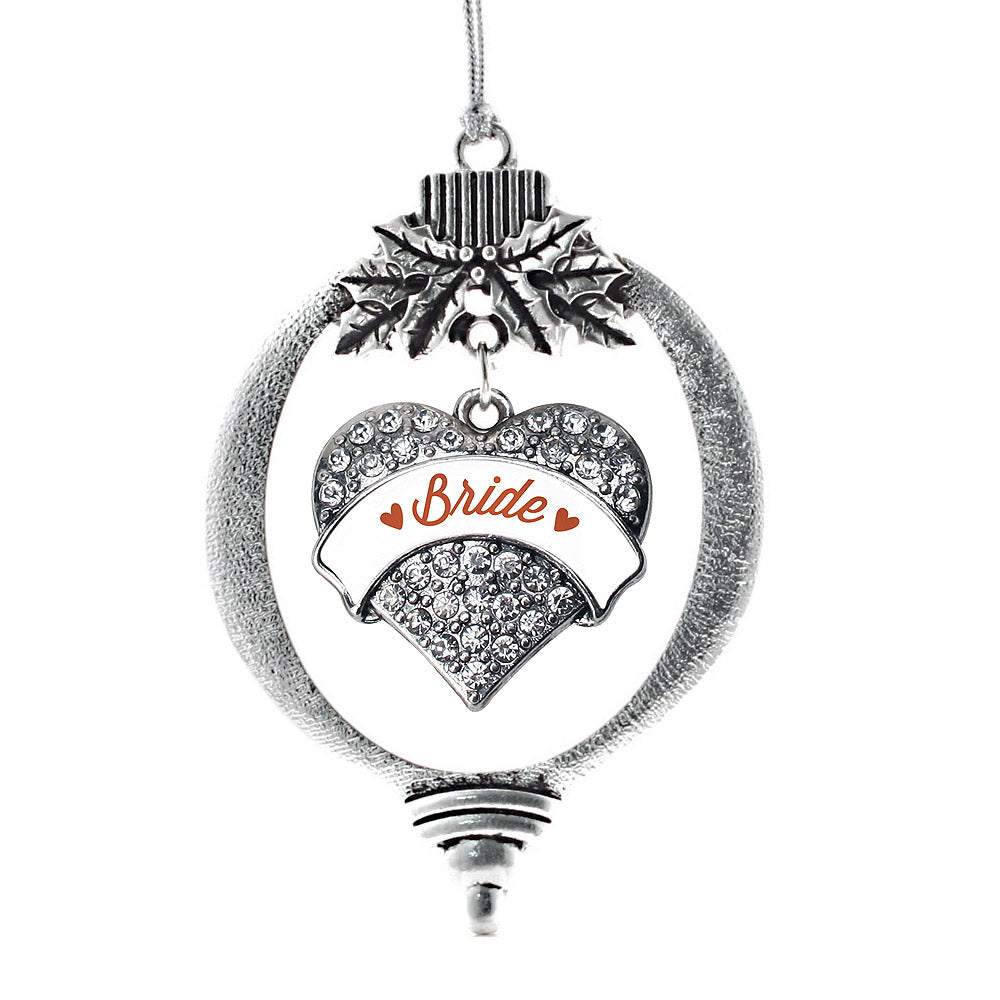 Rust Bride Pave Heart Charm Christmas / Holiday Ornament