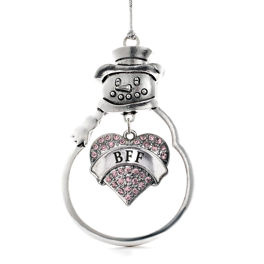 Pink BFF Pave Heart Charm Christmas / Holiday Ornament