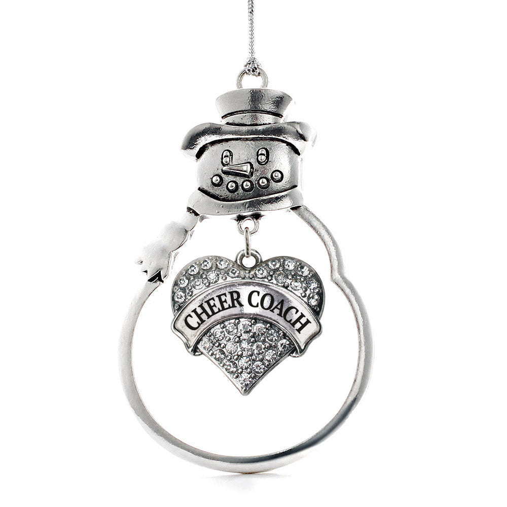 Cheer Coach Pave Heart Charm Christmas / Holiday Ornament