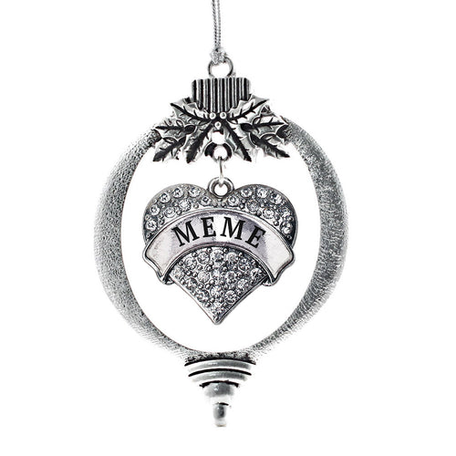 Meme Pave Heart Charm Christmas / Holiday Ornament