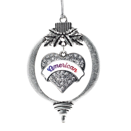 American Pave Heart Charm Christmas / Holiday Ornament