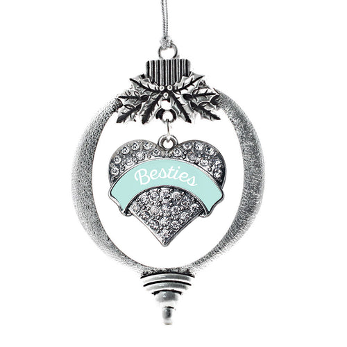 Mint Besties Pave Heart Charm Christmas / Holiday Ornament