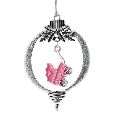 Pink Stroller Charm Christmas / Holiday Ornament