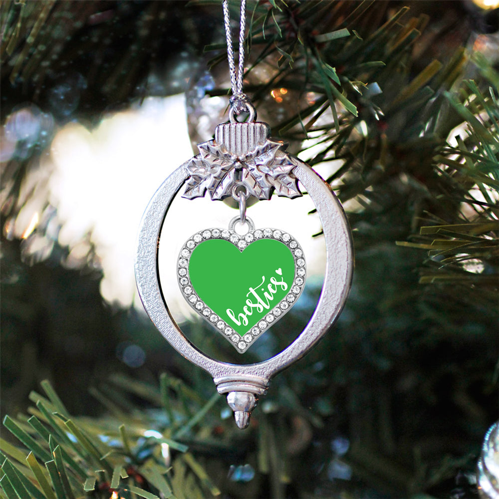 Green Besties Open Heart Charm Christmas / Holiday Ornament