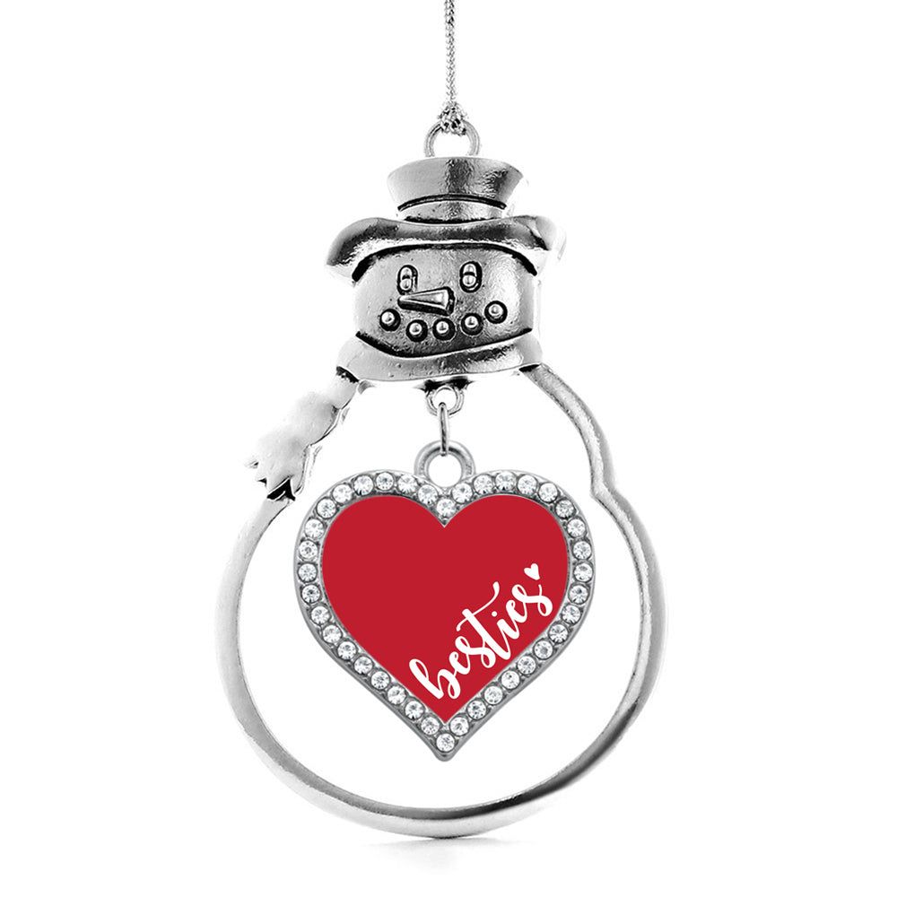 Red Besties Open Heart Charm Christmas / Holiday Ornament