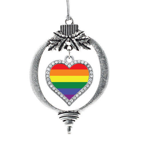LGBT Flag Open Heart Charm Christmas / Holiday Ornament