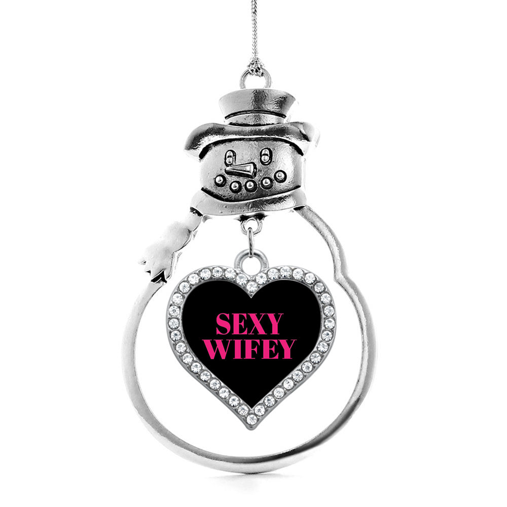 Sexy Wifey Open Heart Charm Christmas / Holiday Ornament