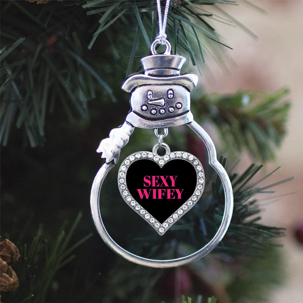 Sexy Wifey Open Heart Charm Christmas / Holiday Ornament