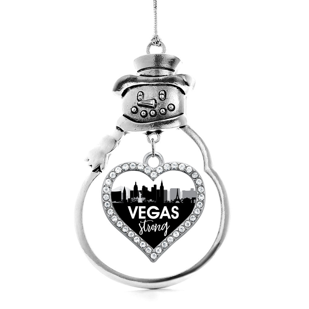 Vegas Strong Cityscape Open Heart Charm Christmas / Holiday Ornament