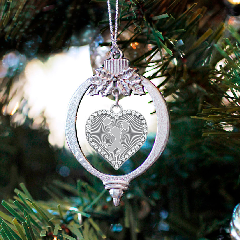 Gray Cheerleader Open Heart Charm Christmas / Holiday Ornament