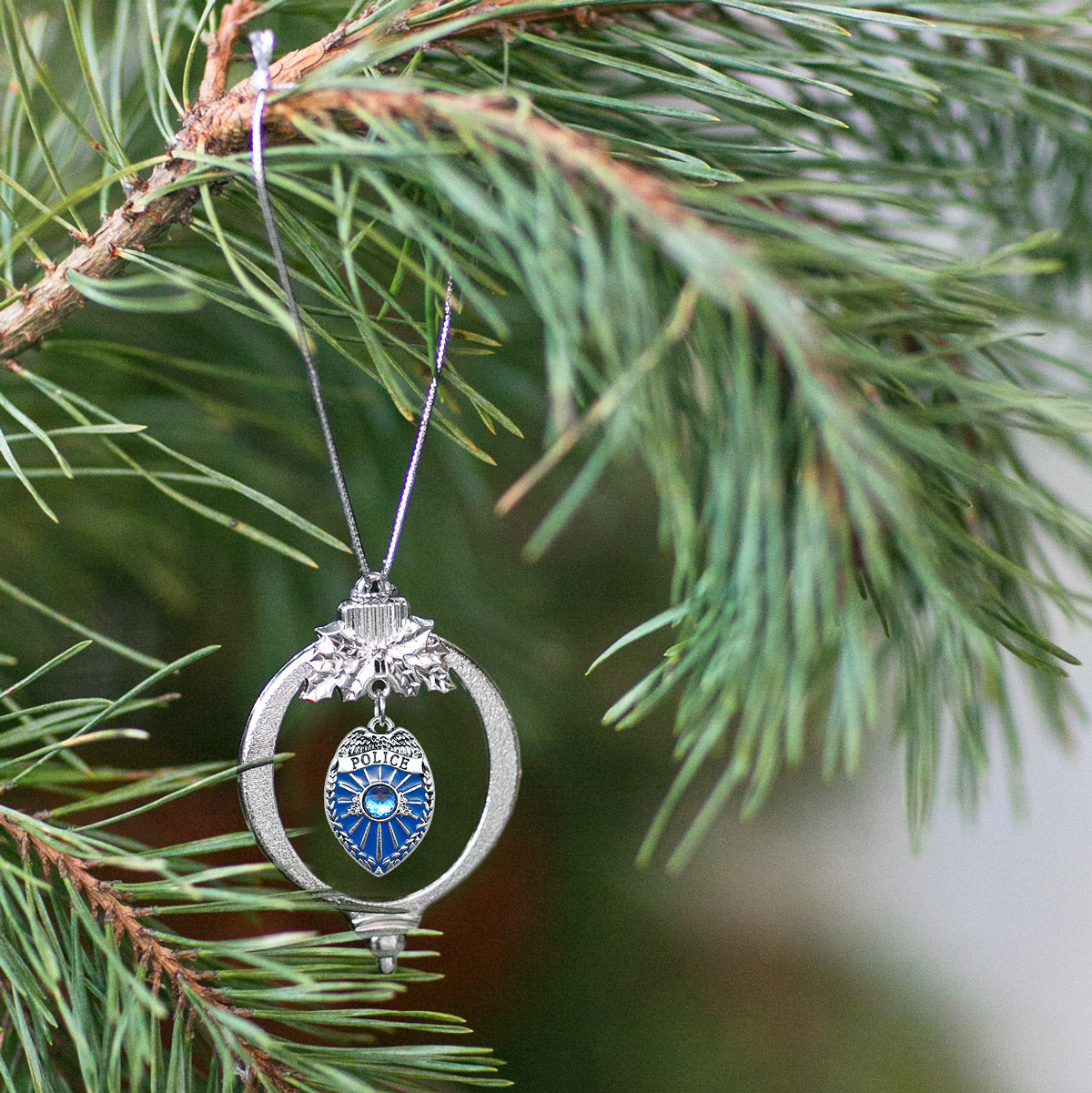 Police Badge Charm Christmas / Holiday Ornament