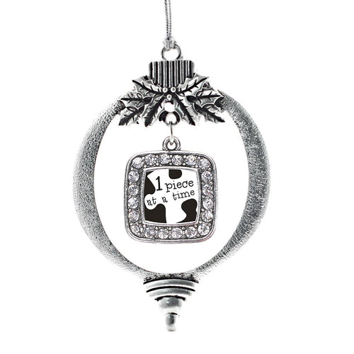 One Piece at a Time Autism Awareness Square Charm Christmas / Holiday Ornament