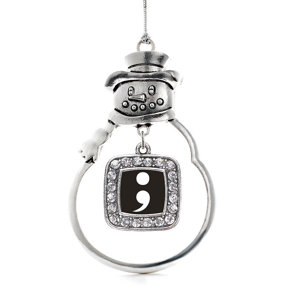My Story Isn't Over Yet Semicolon Movement Square Charm Christmas / Holiday Ornament